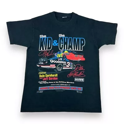 Buy Vintage 90's Jeff Gordon Dale Earnhardt Kelloggs Nascar T Shirt Medium Black • 27.99£