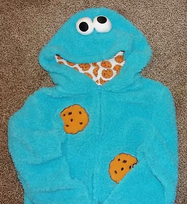 Buy Womens Sesame St Cookie Monster One Piece Fleece Lounging Pajamas Hooded -  S/M • 22.86£