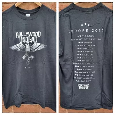 Buy Hollywood Undead 2019 T Shirt Europe Tour Official Black Backprint LARGE  • 19.99£