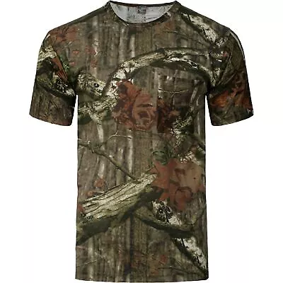 Buy Mens Camo T Shirt Hunting Short Sleeve Jungle Print Camouflage Fishing Army Top • 3.99£