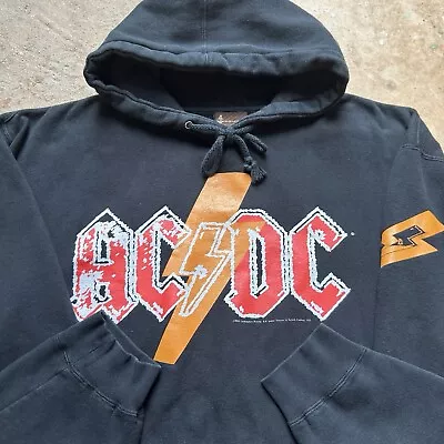 Buy Vintage Y2K ACDC Graphic Pullover Hoodie Band Metal Rock AC/DC Black Men’s Large • 46.59£