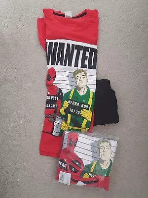 Buy Marvel Deadpool Mens Pyjamas Set, Cotton Men PJs With Short Sleeve • 12.99£
