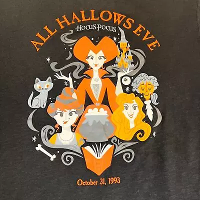 Buy  Disney Hocus Pocus All Hallow's Eve 10-31-1993 Vintage T-Shirt Uni XXL Black • 23.30£