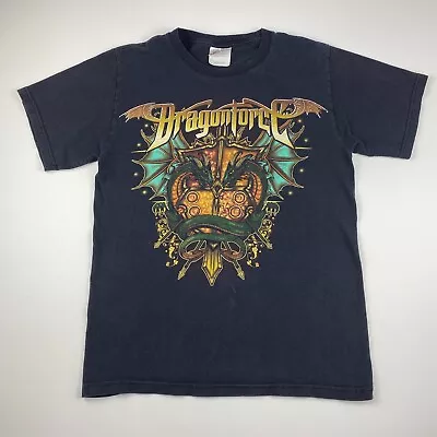 Buy Dragonforce Two Dragon Shield 2010 Graphic Black Tee T Shirt Men’s Sz Small • 16.78£