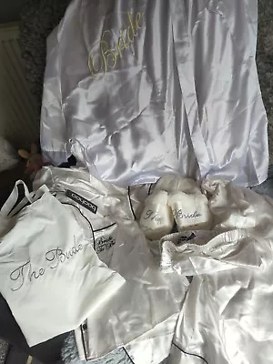 Buy Bride To Be Pjs, Slippers And Dressing Gown (Wedding Preparations) • 8£