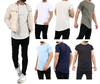 Buy 2x Mens Plain Short Sleeve T-Shirt Men Top Slim Fit Round Hem Crew Neck Casual  • 7.99£