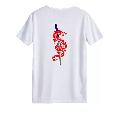 Buy Unisex T-shirt - Katana Dragon - Anime Dragon Gift Original Student Couple Sword • 12.45£