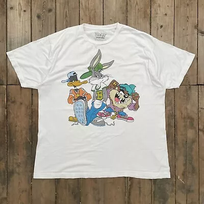 Buy Looney Tunes Hip Hop Bugs Bunny Taz Graphic Print T Shirt White XL • 25£