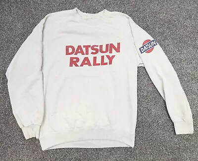Buy Vintage 80s Datsun Rally Team Issued Mechanic Sweatshirt Medium • 40£