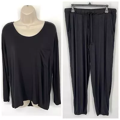 Buy Alfani NWT Womens 2 Piece PJ Set Sleepwear Shirt & Pants Size M Classic Black • 46.02£