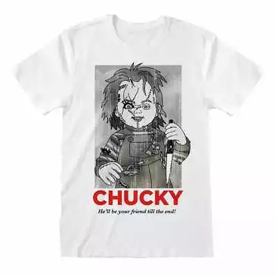 Buy Child's Play T-Shirt Chucky Be Your Friend Movie New White Official • 12.97£