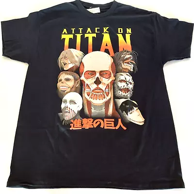 Buy Attack On Titan Men's 2X (50-52 Chest) Black Graphic T-Shirt Short Sleeve NEW • 8.21£