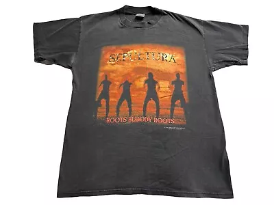 Buy Blue Grape Sepultura Roots Bloody Roots Shirt Size Xl Black Vintage 90s Metal • 158.70£