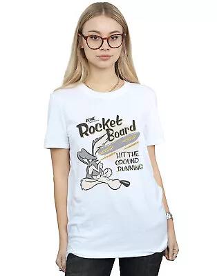 Buy Looney Tunes Women's Wile E Coyote Rocket Board Boyfriend Fit T-Shirt • 13.99£