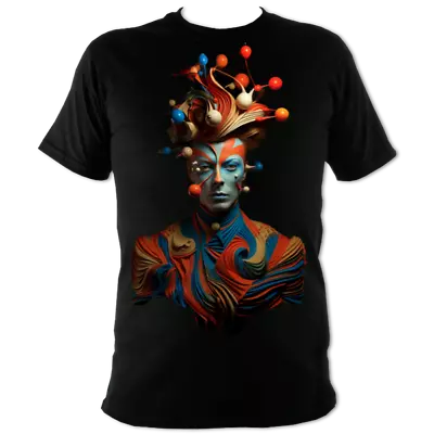 Buy Psychedelic David Bowie Art T-shirt On High Quality Black Cotton • 18.95£