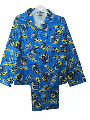 Buy Batman  Traditional Style Button Front Boys Pyjamas Age 9-10Years • 9.99£