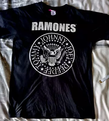 Buy The Ramones Black Logo T Shirt (m)38  Chest Official Hey Ho Lets Go Rear Print • 6.99£