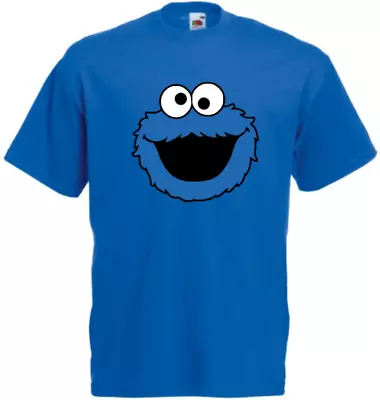 Buy Cookie Monster Blue T Shirt Men Ladies Kids Unisex Cotton Retro Top New  Adults  • 8.99£