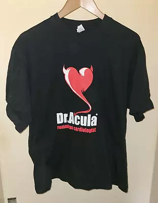 Buy Dracula T Shirt Size L DR.Acula Romanian Cardiologist Horror Goth Transylvania • 10.99£