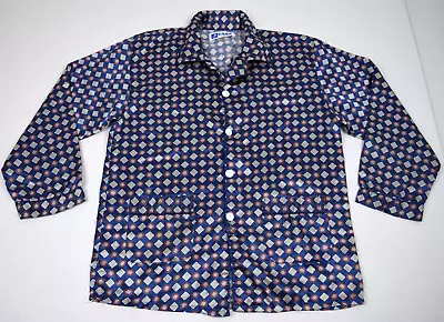 Buy Pajama Shirt Short VTG 50s Cair Diamonds And Medallions  L/X Cobain Special • 118.29£