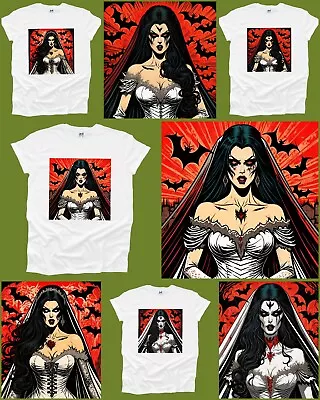Buy Bride Of Dracula Mens T Shirt Comic Woman Pin Up Zombie Sexy Horror Movie Unisex • 8.99£