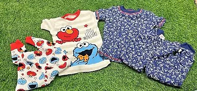 Buy Jumping Beans Polo Pizza And Cookie Monster Sesame Street Pajamas 4T Boys Lot • 7.77£