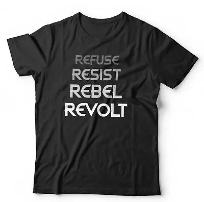 Buy Refuse Resist Rebel Revolt Tshirt Unisex & Kids - Conspiracy, Government, N.W.O • 14.99£
