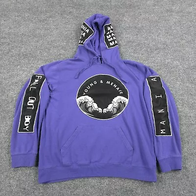 Buy Fall Out Boy Hoodie Mens Large Purple Mania Young Menace Embroidered Band Punk • 26.76£