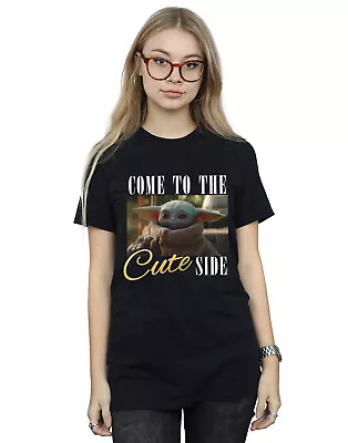 Buy Star Wars Women's The Mandalorian Come To The Cute Side Boyfriend Fit T-Shirt • 13.99£