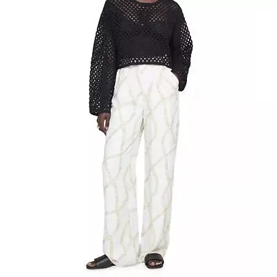 Buy NWT Anine Bing Carrie Chain Link Wide Leg Pants Size 38/6 • 163.09£