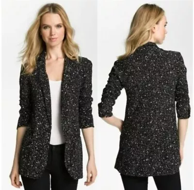 Buy Diane Von Furstenberg Vintage Galaxy Crepe Jacket Blazer Size 4 Black White • 28£