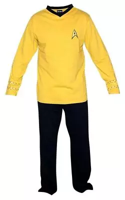 Buy Star Trek Adult Captain Kirk Officer Gold Uniform Pajama Set Small • 63.76£