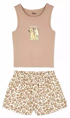 Buy Ladies Pyjamas DISNEY LION KING Women 6 To 20 Summer Ribbed Vest Shorts Primark • 21.99£