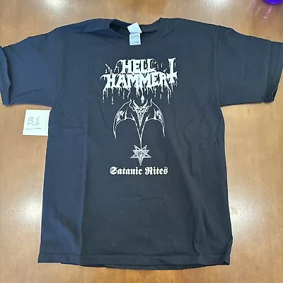 Buy HELLHAMMER - Satanic Rites Shirt (L) Thrash Death Metal Celtic Frost Possessed • 36.52£