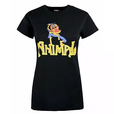 Buy Worn Womens/Ladies Animal Drummer The Muppets T-Shirt NS6481 • 10.15£