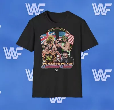Buy Retro WWF Summerslam 92 T-Shirt Bulldog Macho Man Undertaker Bret Hart Wembley • 16.99£
