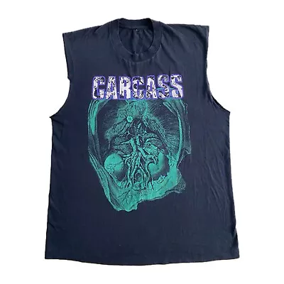 Buy 1991 Carcass Nationwide Necroticism UK Tour Vintage Sleeveless T-Shirt Size L • 119.99£