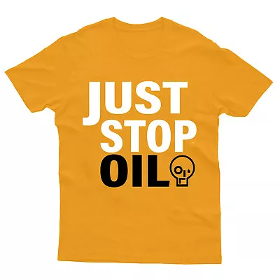 Buy Just Stop Oil Mens Tshirt Anti Environment Protest Save Earth Activist Green Top • 11.99£