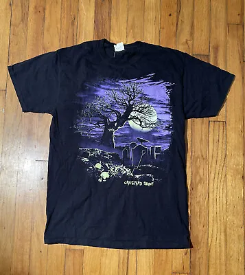Buy Vintage Halloween Graveyard Shift T-Shirt Black Purple Full Moon • 23.34£
