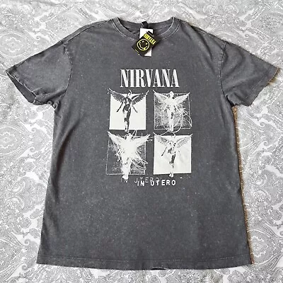 Buy Nirvana In Utero Grunge Rock Classic Band T-Shirt Womens Size 10 Medium New Tags • 8.95£
