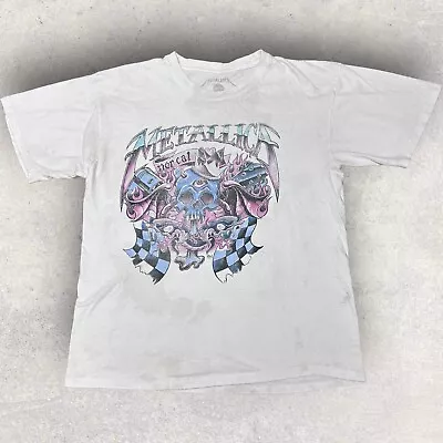 Buy Metallica Nor Cal White Metal Distress Thrash Graphic T Shirt Music Band Size M • 9.67£