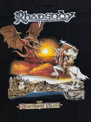 Buy Rhapsody Of Fire T-Shirt Short Sleeve Cotton Black Men All Size S To 5XL BE1786 • 19.50£