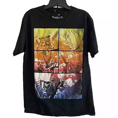 Buy Attack On Titan Anime T-Shirt M Medium Mens Short Sleeve Graphic Crew Neck Black • 10.98£