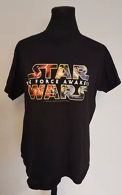 Buy Star Wars The Force Awakens Size M Medium Mens Black T-shirt Movie Film Promo • 4.99£