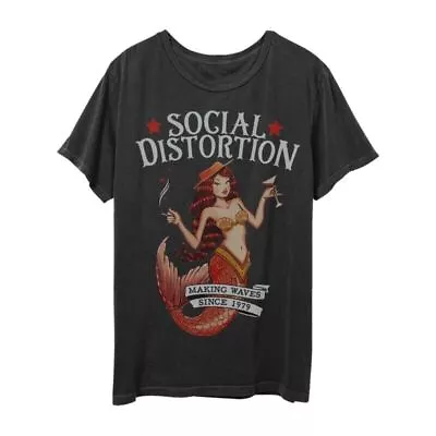 Buy Social Distortion Making Waves T-Shirt Short Sleeve Black Cotton S To 5XL CB127 • 21.46£