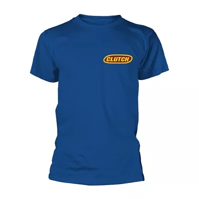 Buy CLUTCH - CLASSIC LOGO (YELLOW/BLUE) BLUE T-Shirt, Front & Back Print Small • 14.43£