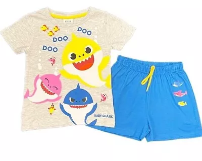 Buy Official Boys Baby Shark  Shorts Pyjama Sets Kids Pjs Pajamas Ages 3 4 5 Years • 8.99£