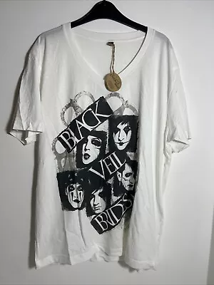 Buy Black Veil Brides V Neck, Monochrome Band Pic Oversized T Shirt Size L • 14.99£
