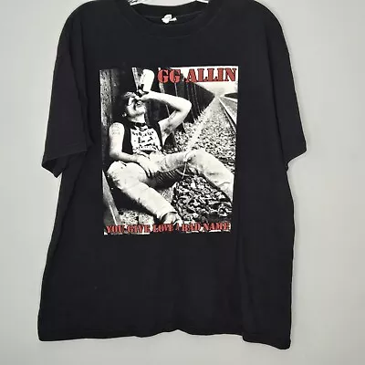 Buy Vtg GG ALLIN You Give Love A Bad Name Tour Anvil T-shirt Black Unisex LARGE  • 65.31£