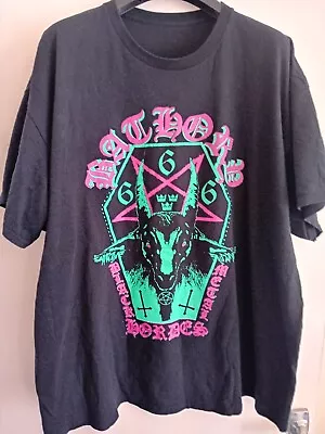 Buy Official Bathory Goat T-shirt - Black, Size Xxl - 666 Black Metal Hordes Print • 24.95£